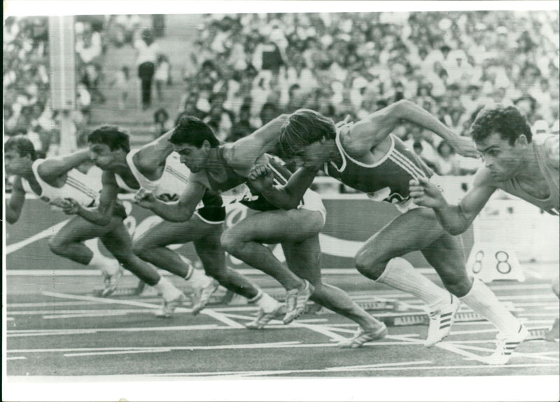 1982 REL ATHAR ATHLETICS CHAMPIONSHIPS MAGDEBURG SPRINTER FRANK EMEL WON - Vintage Photograph