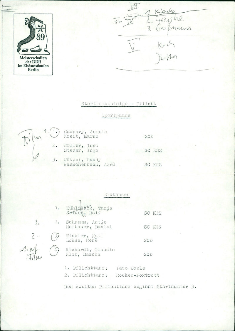 AFTERN BERLIN FINANN KOCH JUTA CHAMPIONSHIPS FILM CLAUDIA - Vintage Photograph