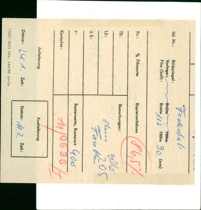 1986 FEELITAL IFD PICTURESPLEGEL TEMPLATES FILM SHALL BROLTE HOHE BROTTE - Vintage Photograph