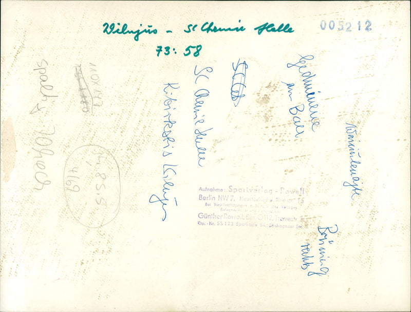 MUSIC SPARKASS OTHER RECLIT BRUNING SPOTTA BERLIN - Vintage Photograph