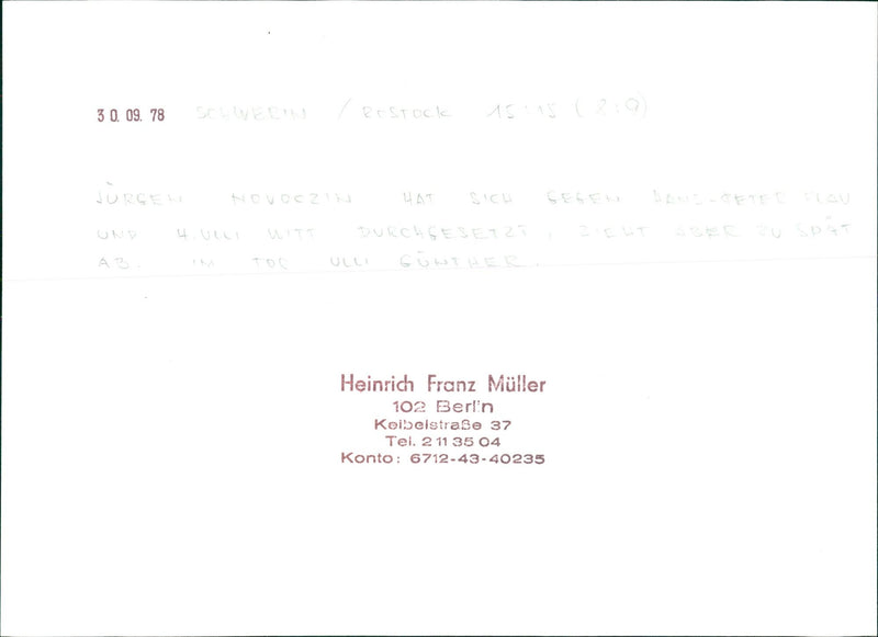 WEIGHTHEA FILM SPEICKERETTO ROSTOCK IUS ADJUSTED - Vintage Photograph