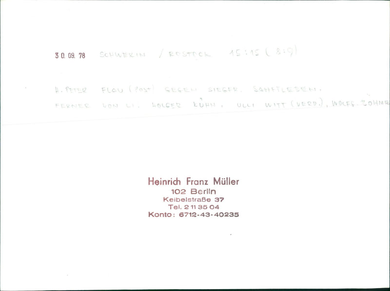 WEIGHTHEA FILM SPEICKERETTO SCHWERIN ROSTOCK FLA - Vintage Photograph