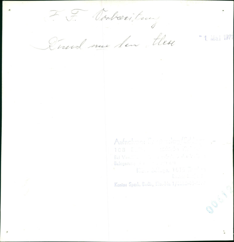 1971 CARBEITEN DRUD NUDE INJURE MAJ AUFNEHNO BAJ BELEGERE ACCOUNT SPARK BERLIN - Vintage Photograph