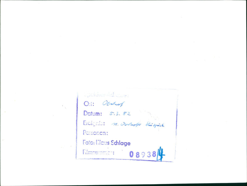 1982 CIELE TOTO MICUS SCHLAGE FILM NUMBER OBERHOF DATE EICICRIS OBOOKS POLE - Vintage Photograph