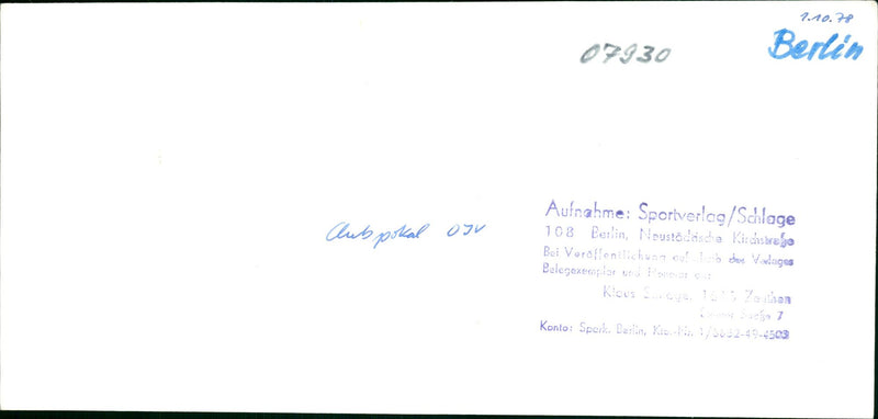 1978 CLUB READ ETY FILM KODAK TRI PAN NDA KARL KASTE SAF CUP - Vintage Photograph