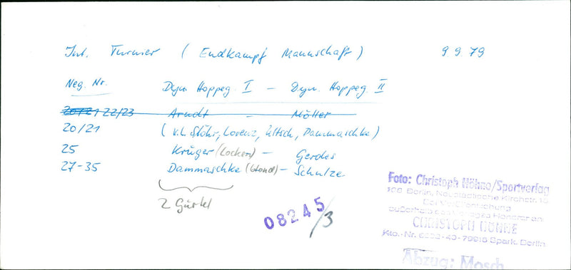 ARULET MOLLER SLOKI LOVELIZ ALTSCH DALLERKEN ASCHILE KRUGER LOCKEN FILM - Vintage Photograph