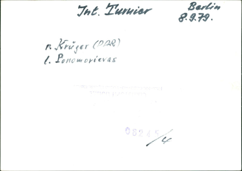 1979 THT IURNIER BERLIN KRUGER PENOMOVIEVAS RUNDFAHRTSCHAU GERM - Vintage Photograph