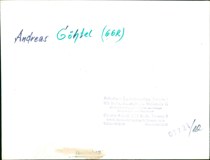 FILM SHOT BERLIN GERMANY DIRECTED HERBERT KRONFELD AND - Vintage Photograph