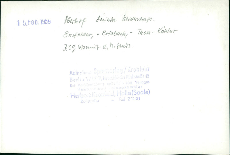 1954 FESHOP BERINTE HERMOSTAPT ENSFELDER ERLEBACH THOSS KONLER BSG WINNIT MOST - Vintage Photograph