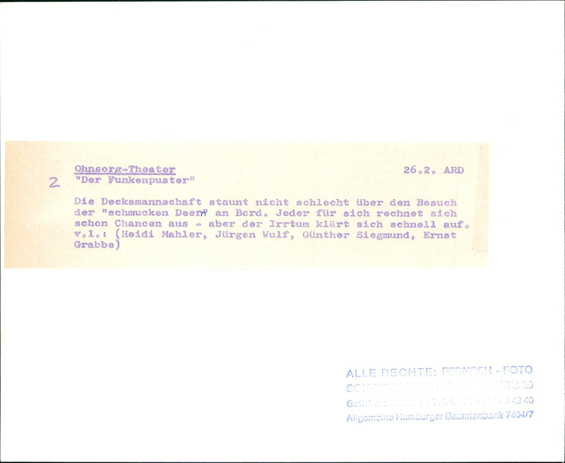 FUMBEN PUSTER SEQUEL SPARKENPUSTER FILM MACHLER - Vintage Photograph