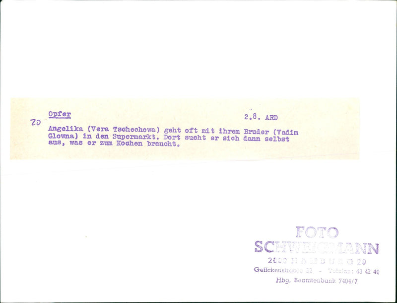 VICTIMS VERA CHEKHOVA AND VADIM GLOWNA STAR FILM BASED - Vintage Photograph