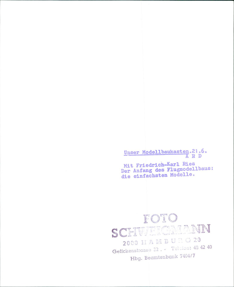 OUR MODEL BURU KASSEN ARD FRIEDRICH KARL RIES BEGINNING FLIGHT - Vintage Photograph