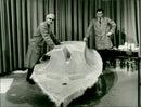 MOES BUILDING CASKS OUR MODEL KIT HAVE SAILBOAT MADE RESIN TOTAL - Vintage Photograph