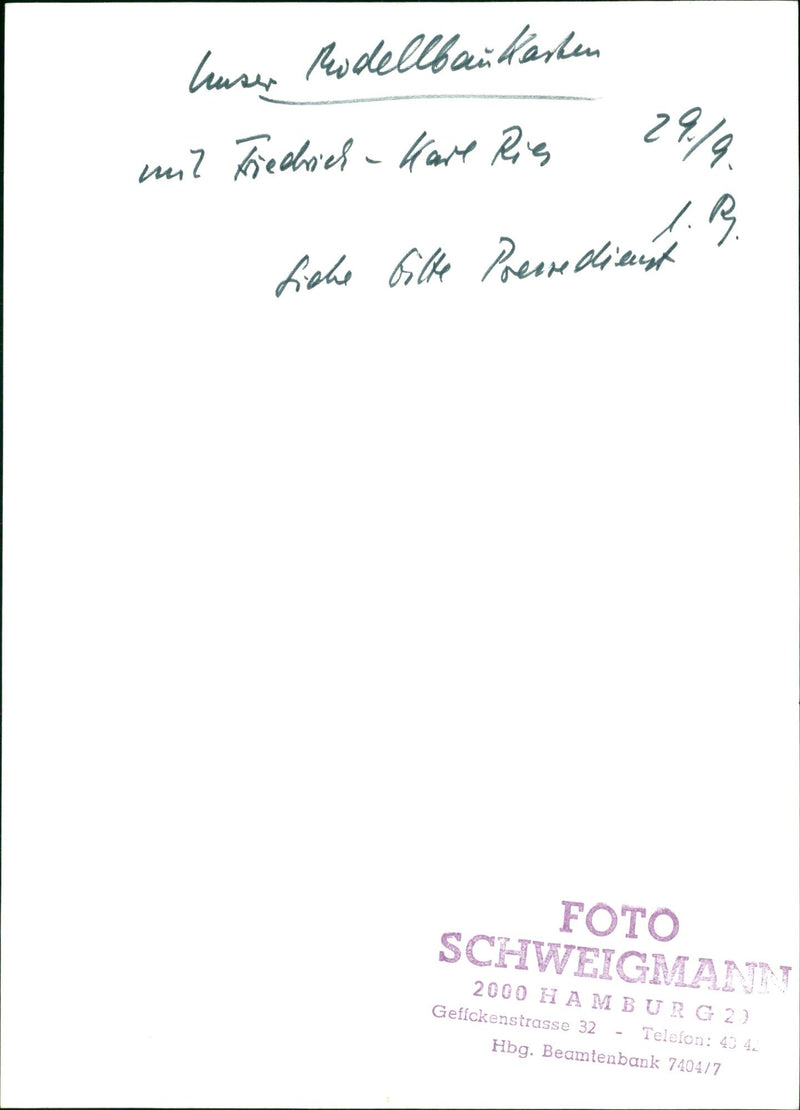 BUILDING LOAD FRIEDRICH KARL RIES MODEL CAR COMPETITION AND SHE LIEHE FIL - Vintage Photograph