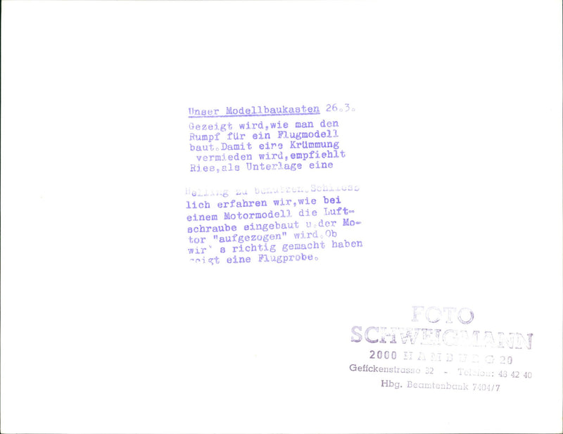 BUILDING TASTED FRIEDRICH KARL RIES OUR MODEL KIT SHOWS HOW BUILD - Vintage Photograph