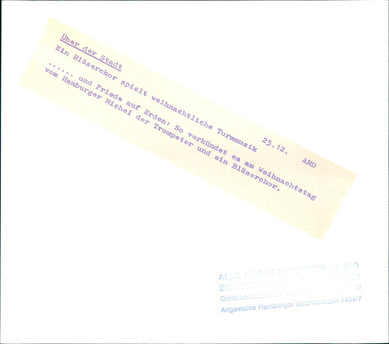 ABOUT BRASS KILN PLAYS CHRISTMAS TOWER MUSIC AND PEACE EARTH CHRIST - Vintage Photograph