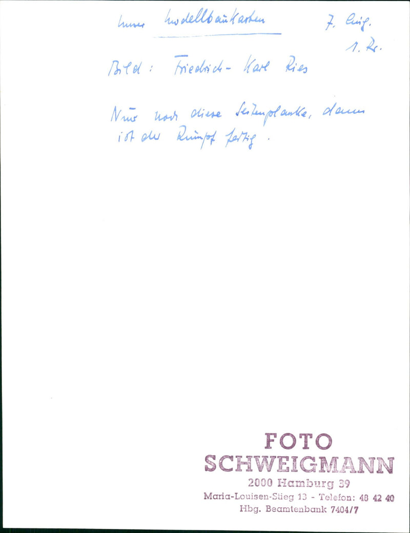 RIES OUR MODEL BUILDING LOAD FRIEDRICH KARL MET - Vintage Photograph