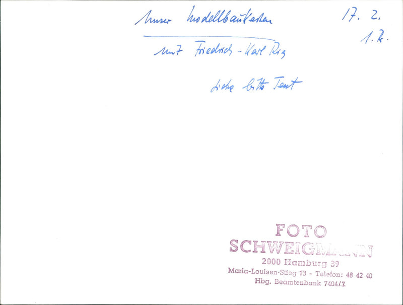 MODEL BUILDING LOAD FRIEDRICH KARL RIES LUT SEVIL CON - Vintage Photograph