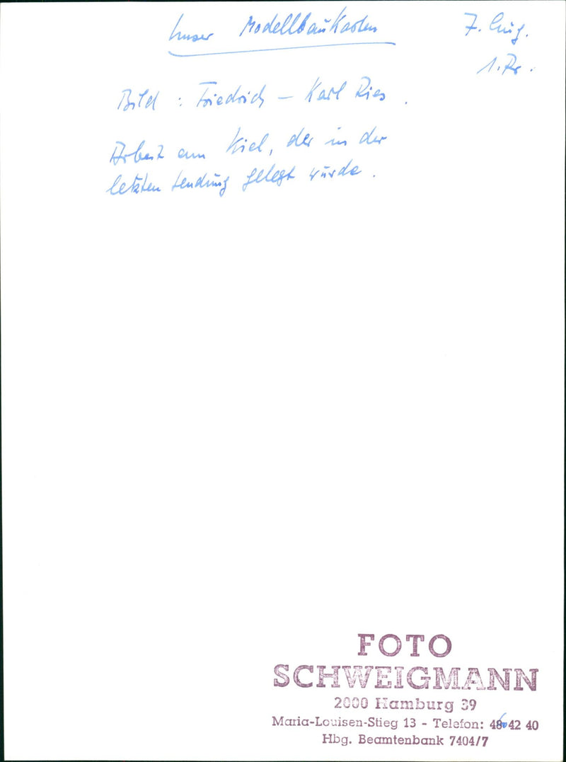 RIES OUR MODEL BUILDING LOAD FRIEDRICH KARL RIESHWER - Vintage Photograph