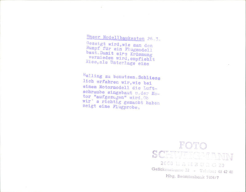 MODEL BUILDING TASTED FRIEDRICH KARL RIES OUR BODELL BUILDER SHOWS HOW - Vintage Photograph