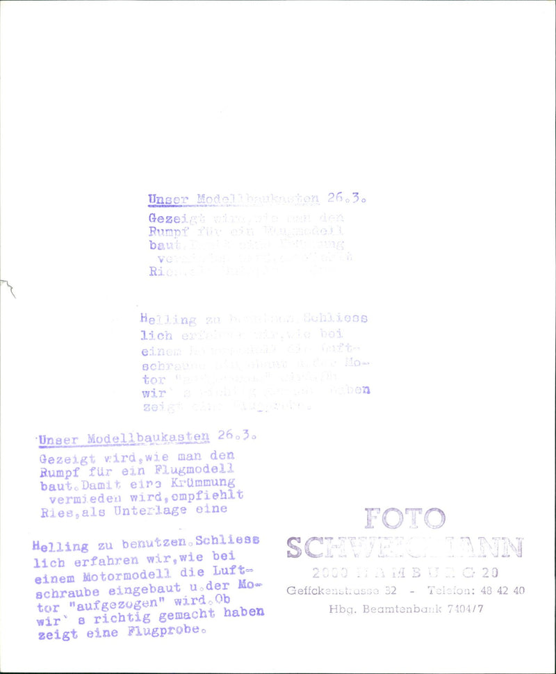 BUILDING TASTED RIES OUR MODEL KIT BASED FRIEDRICH KARL - Vintage Photograph