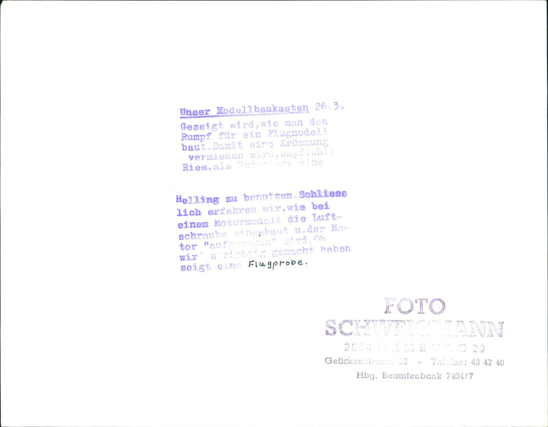 BUILDING TASTED FRIEDRICH KARL RIES OUR MODEL KIT SHOWS HOW BUILD - Vintage Photograph