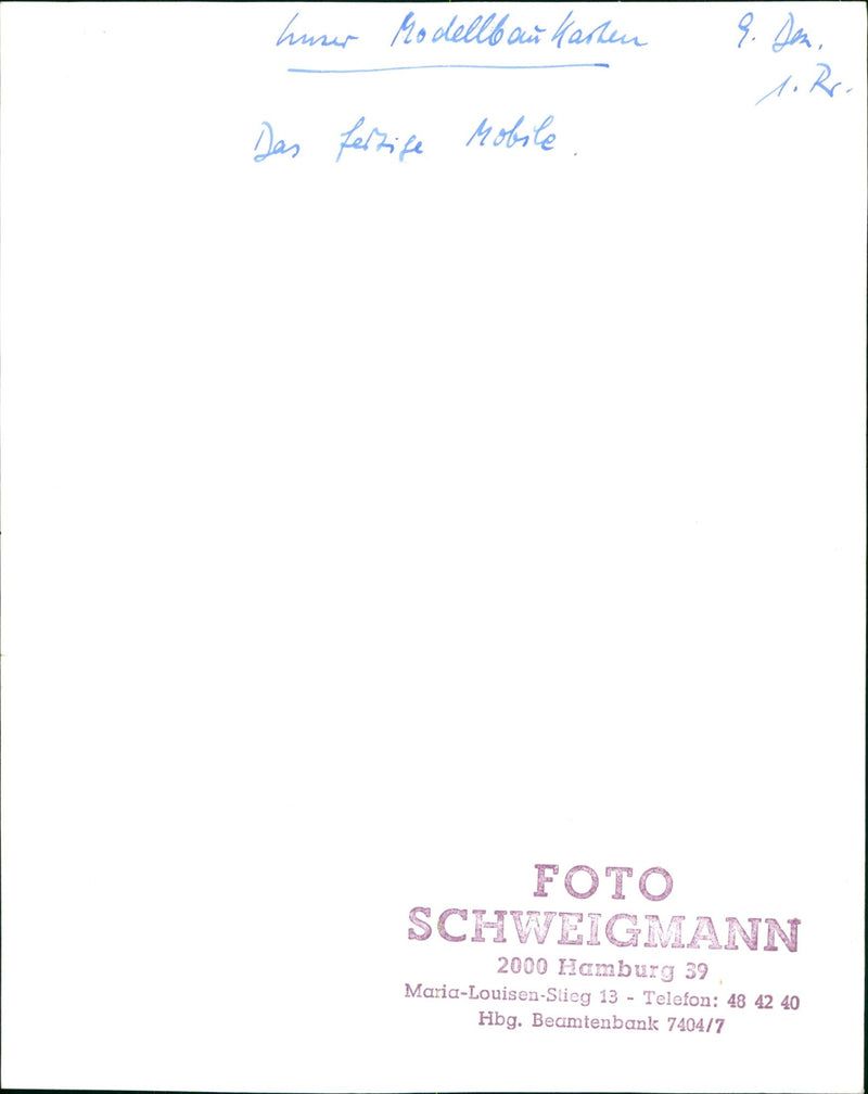 MODELKLAUTADENS FRIEDRICH KARL RIES HUSET MODELBAU KARTEN - Vintage Photograph