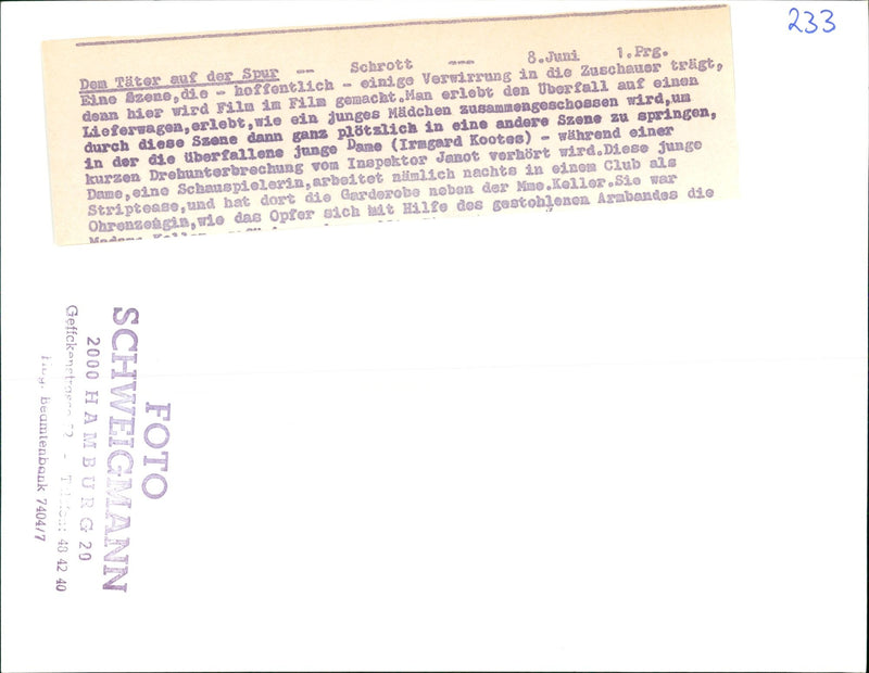 TAFER SCRAP TATER TRAIL DEUR FILM - Vintage Photograph