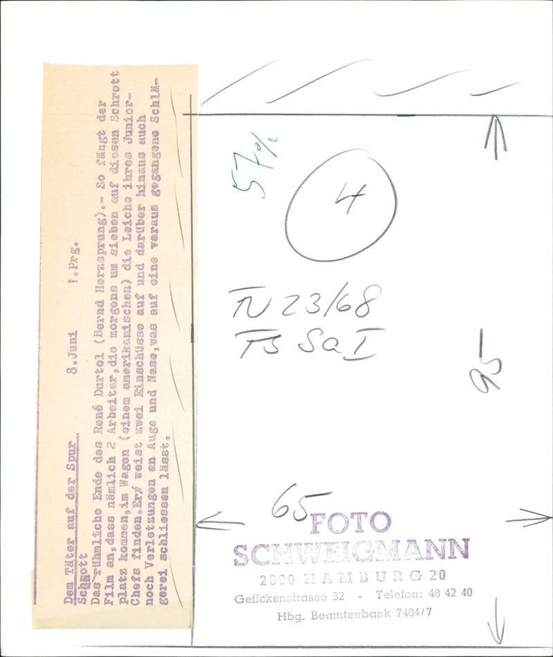 TATER SCHROTTA SPUS FAMOUS END RENE DARTOL BERND HERZ FILM - Vintage Photograph