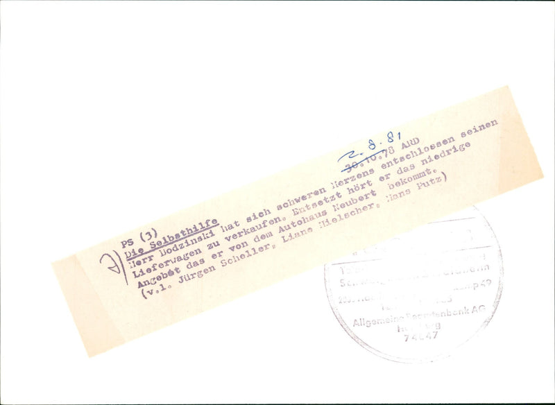 1978 GEMUSE FRANZ BRODZINSKI BAILIFF TRAUGOTT DIETER AUGUSTIN HAS FINALLY CAUGHT - Vintage Photograph