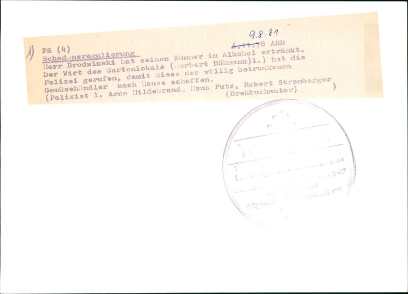 1981 VEGETABLE FRANZ BRODZINSKI BAILIFF TRAUGOTT DIETER AUGUSTIN ROBINS ROBERT - Vintage Photograph