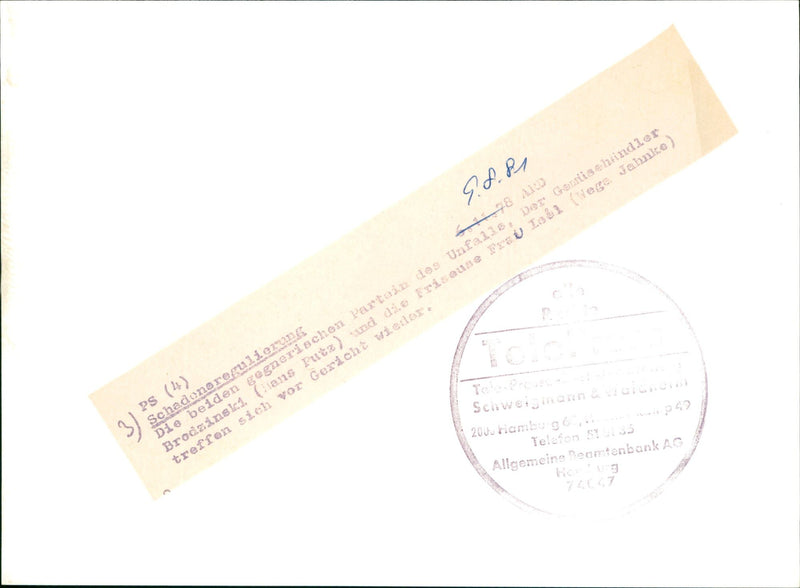 GEMUSE FRANZ BRODZINSKI BAILIFF TRAUGOTT DIETER AUGUSTIN HAS FINALLY HONG - Vintage Photograph