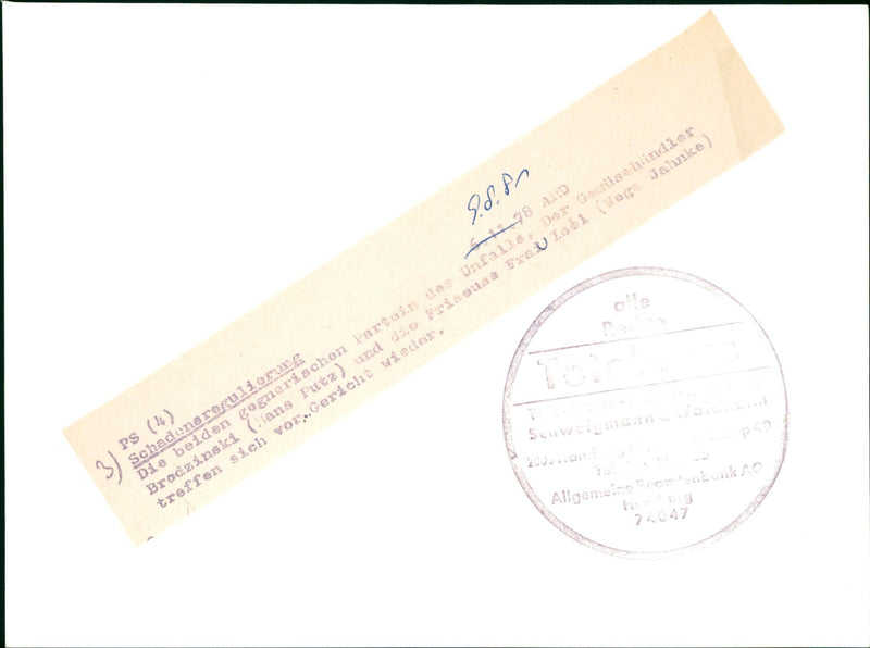 1980 GEMUSE FRANZ BRODZINSKI BAILIFF TRAUGOTT DIETER AUGUSTIN HAS FINALLY CAUGHT - Vintage Photograph