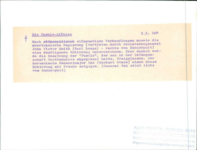 PUEBLO AFFARI AFTER HIGH MONTHS NEGOTIATIONS AMERIC JOHN - Vintage Photograph