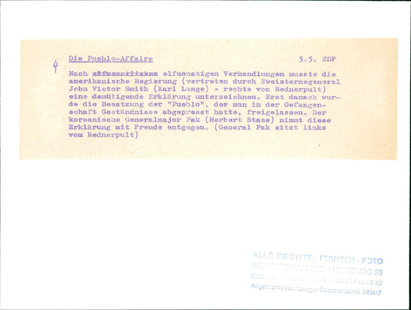 HARVEY BUCHER CAPTAIN PUEBLO HELMUT LANGE NAVY JOHN - Vintage Photograph