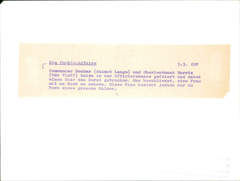 PUEBLO AFFARI ZDE COMMANDER BUCHER HELMUT LANGE AND LIEUTENANT HARRIS UDO - Vintage Photograph