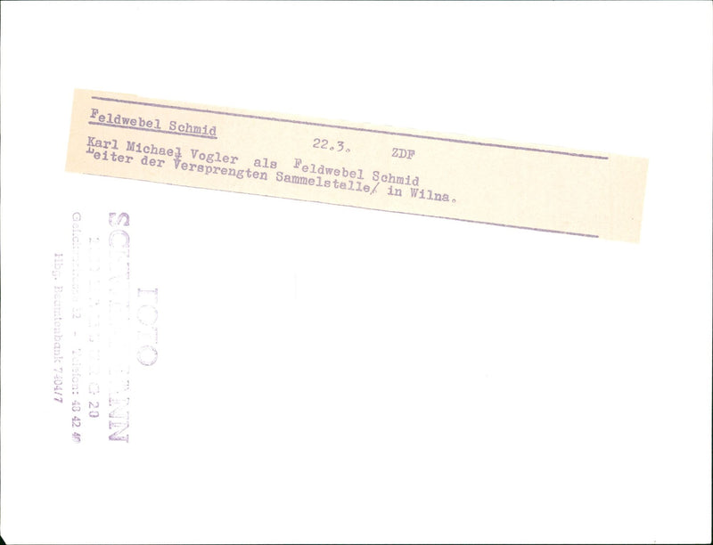 ELUNIDA SERGEANT SCHMID KARL MICHAEL VOGLER CONTINUE - Vintage Photograph