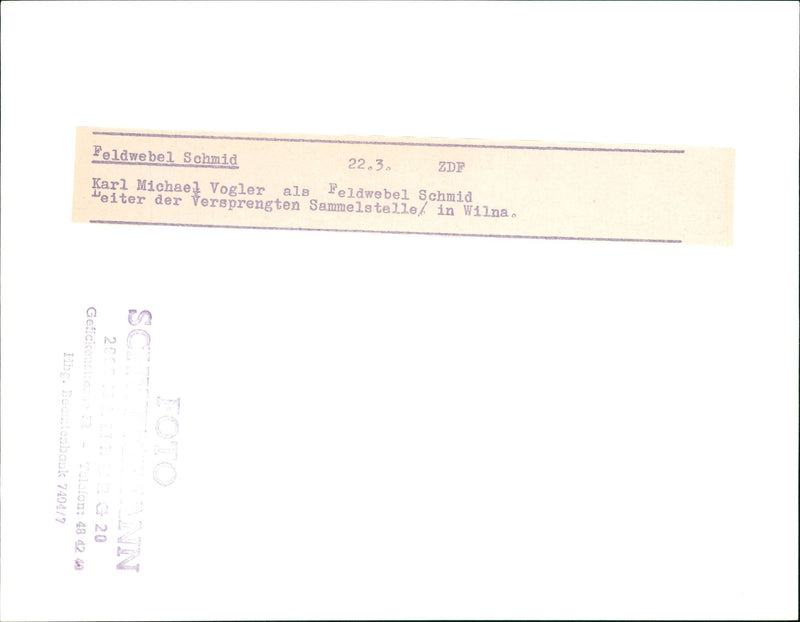 ELUNIDA SERGEANT SCHMID KARL MICHAEL VOGLER CONTINUE - Vintage Photograph