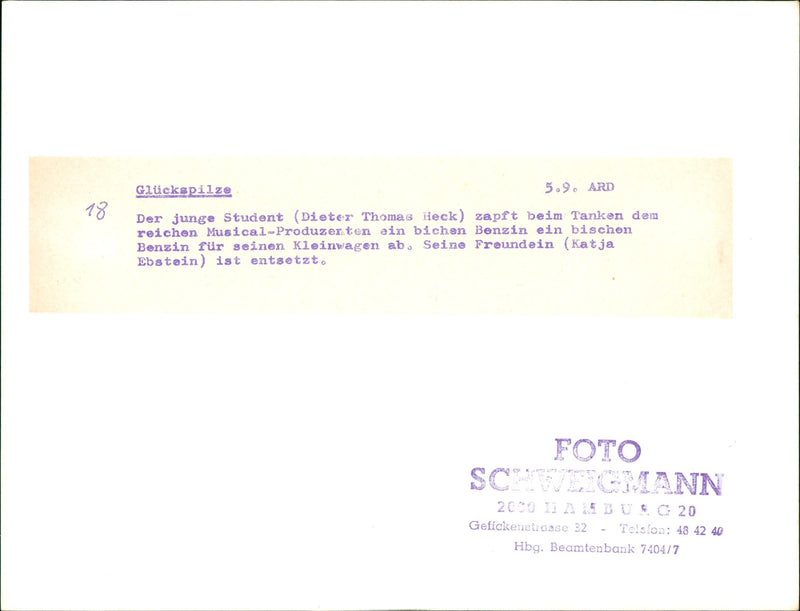 YOUNG STUDENT DIETER THOMAS HECK TAPS WHILE REFUELING RICH MUSICAL - Vintage Photograph