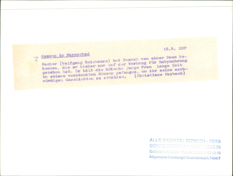 MARUD BLOOD SACHER WOLFGANG REICLEMANN HAS COME VISIT DAXE THAT - Vintage Photograph