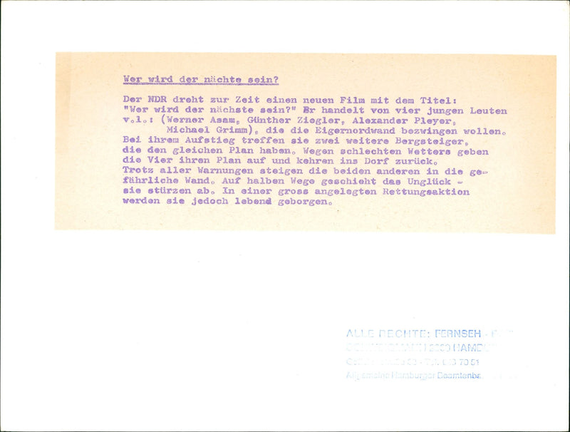 CURRENTLY SHOOTING NEW FILM ENTITLED WHO MICHAEL PLAYER - Vintage Photograph