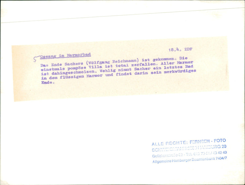 MARUD BLOOD SINGING MAXMOZBAD ZDE DUS EADE SACHERS WOLFGANG REICHMAN - Vintage Photograph