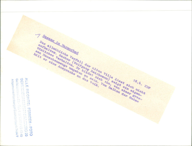 MARUD BLOOD ALL MEAL DECAY OLD VILLA CANNOT - Vintage Photograph