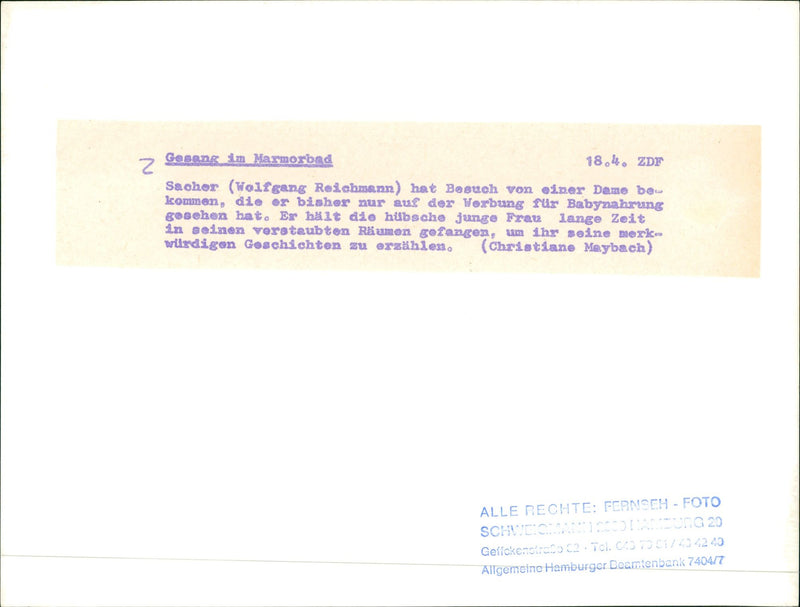 MARUD BLOOD ZDE SACHER WOLFGANG REICHMANN HAS COME DANE BEW WHICH - Vintage Photograph