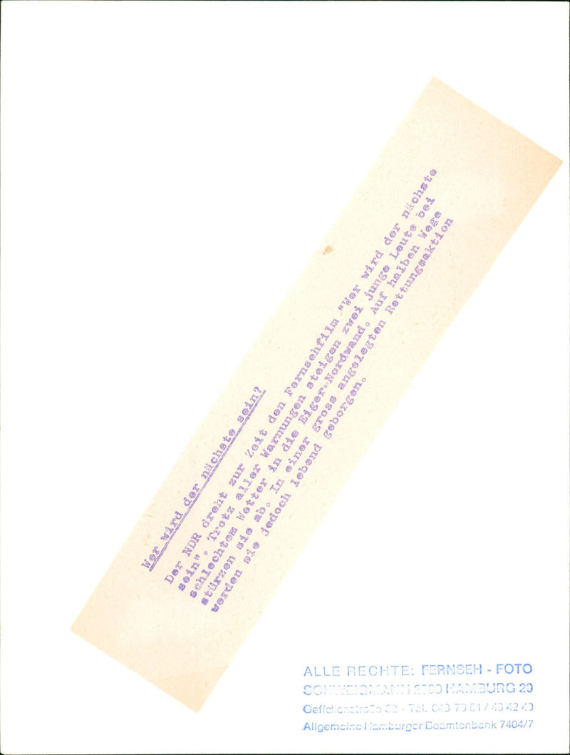 CURRENTLY SHOOTING TV FILM WHO NEXT DESPITE - Vintage Photograph