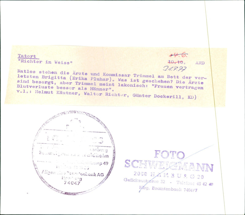 JUDGE WHITE MOST POPULAR GERMAN FILMS ALL FILM - Vintage Photograph