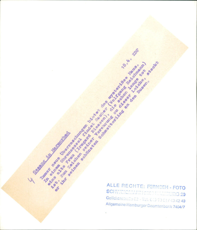 MARUD BLOOD EAR FLESH SACHER WOLFGANG REICHMANN FIND OLD WOMAN IRM - Vintage Photograph