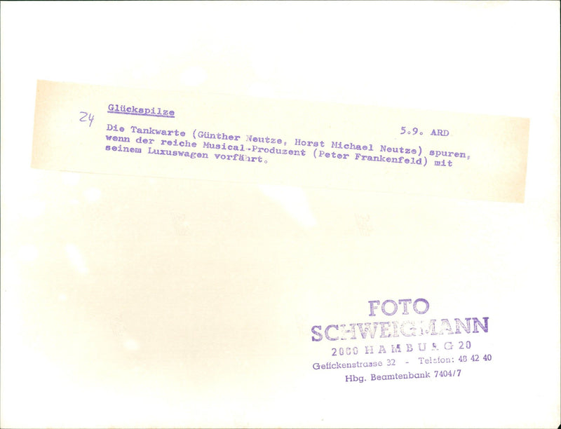 REFUELING TRACES WHEN RICH MUSICAL PRODUCER PETER FRANKENFEL MICHAEL - Vintage Photograph