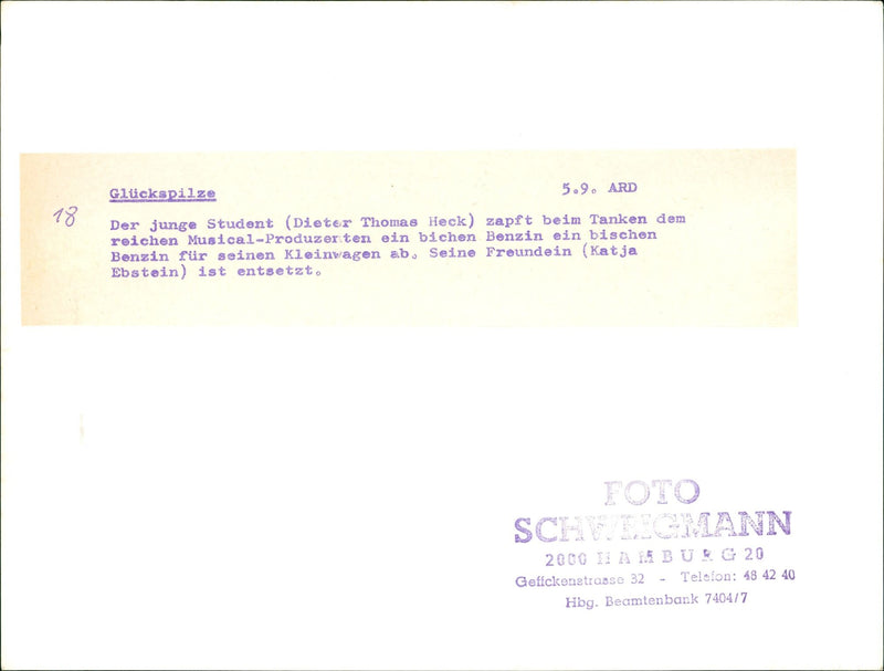 GLUCKSMUSCHE ARD YOUNG STUDENT DIETER THOMAS HECK TAPS RICH MUSICAL - Vintage Photograph