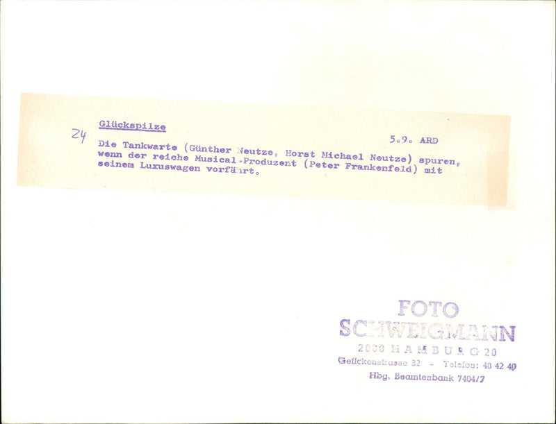 REFUELING TRACES WHEN RICH MUSICAL PRODUCER PETER FRANKENFEL MICHAEL - Vintage Photograph